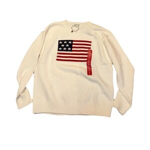 NEW Women's MIGHTY FINE White USA 4th of July Knit Sweater Size XL
